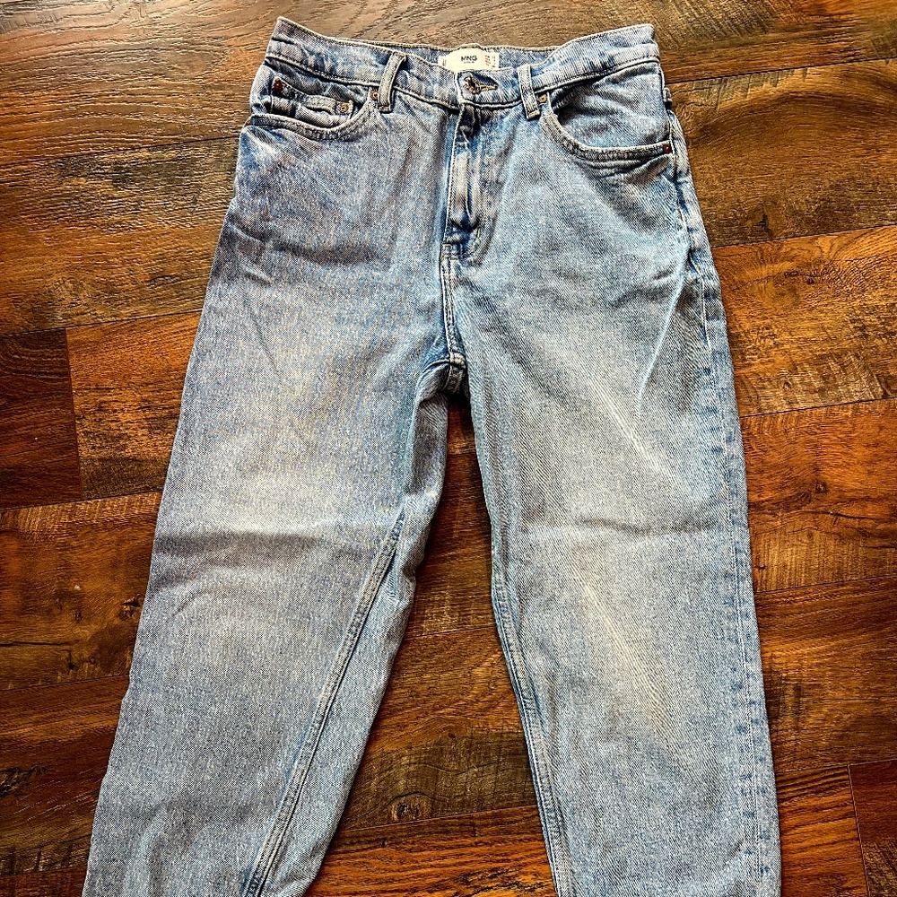 Mango High-rise Light Blue Mom Jeans Size US 4